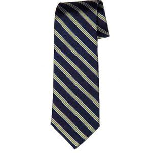 Jos A Bank Repp Stripe Tie Silk Navy Blue Green White Men's
